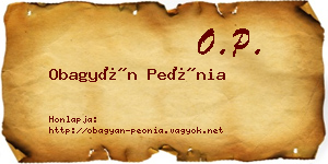 Obagyán Peónia névjegykártya